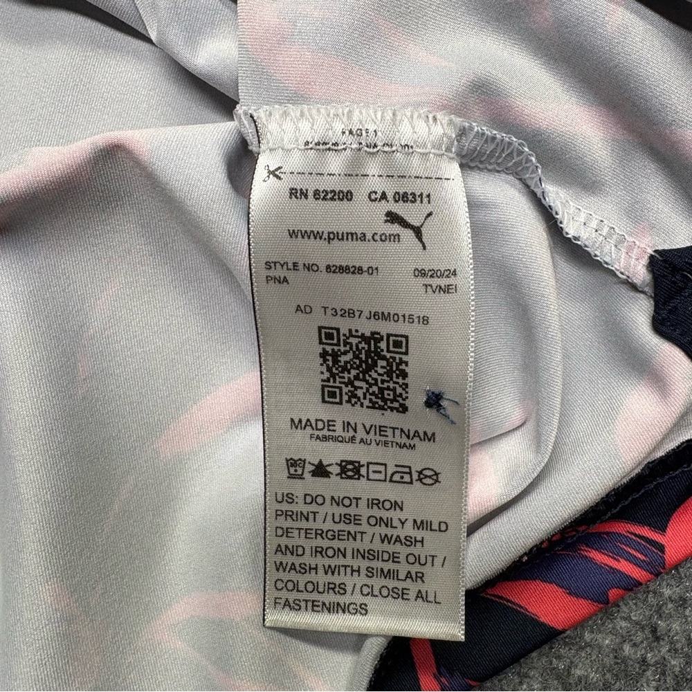 Puma Golf Polo Shirt Mens Large Blue Pink Hawaiian Print Floral The Orchards - Picture 8 of 10